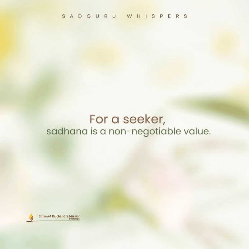 For a seeker, sadhana is a non-negotiable value.