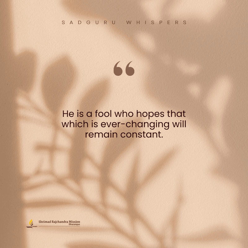 He is a fool who hopes that which is ever-changing will remain constant.