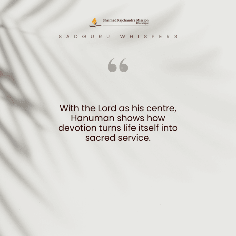 With the Lord as his centre, Hanuman shows how devotion turns life itself into sacred service.