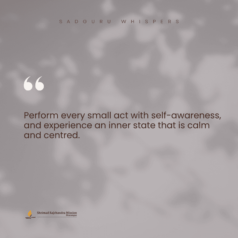Perform every small act with self-awareness, and experience an inner state that is calm and centred.