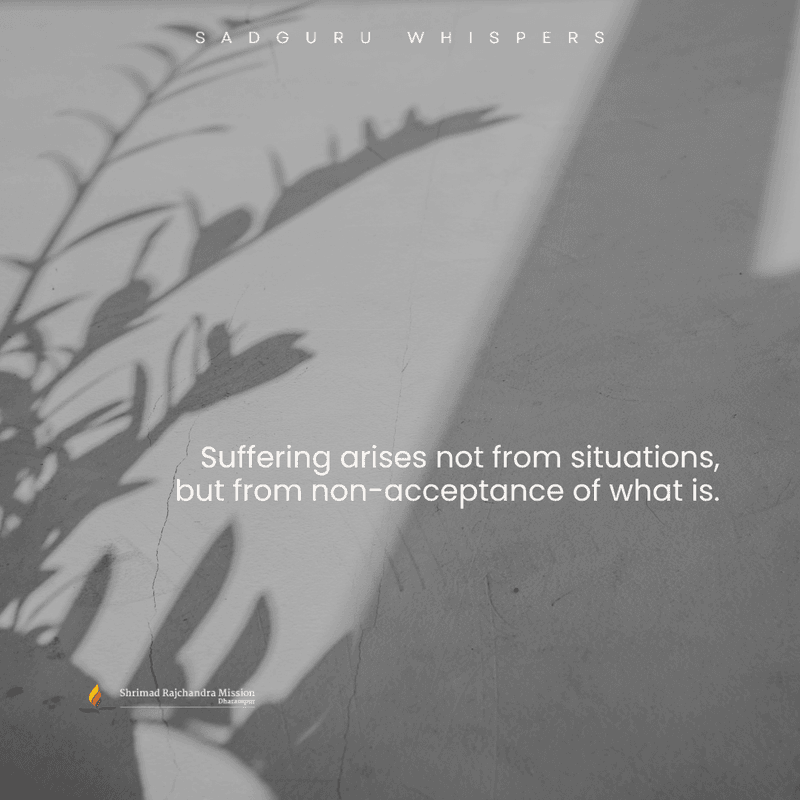Suffering arises not from situations, but from non-acceptance of what is.