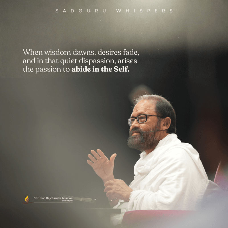 When wisdom dawns, desires fade, and in that quiet dispassion, arises the passion to abide in the Self.