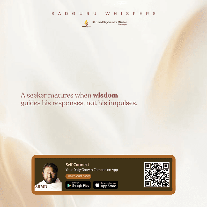 A seeker matures when wisdom guides his responses, not his impulses.