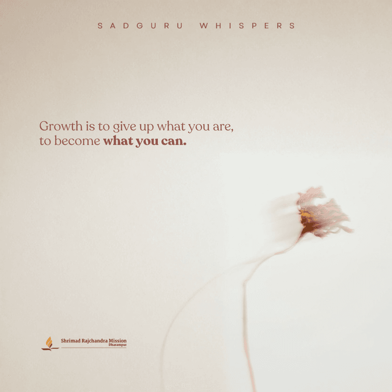 Growth is to give up what you are, to become what you can.