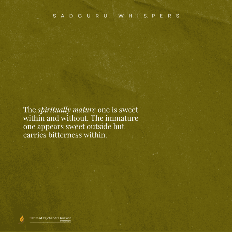 The spiritually mature one is sweet within and without. The immature one appears sweet outside but carries bitterness within.