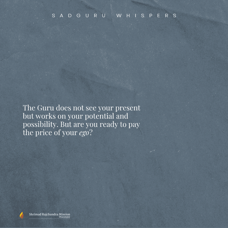 The Guru does not see your present but works on your potential and possibility. But are you ready to pay the price of your ego?