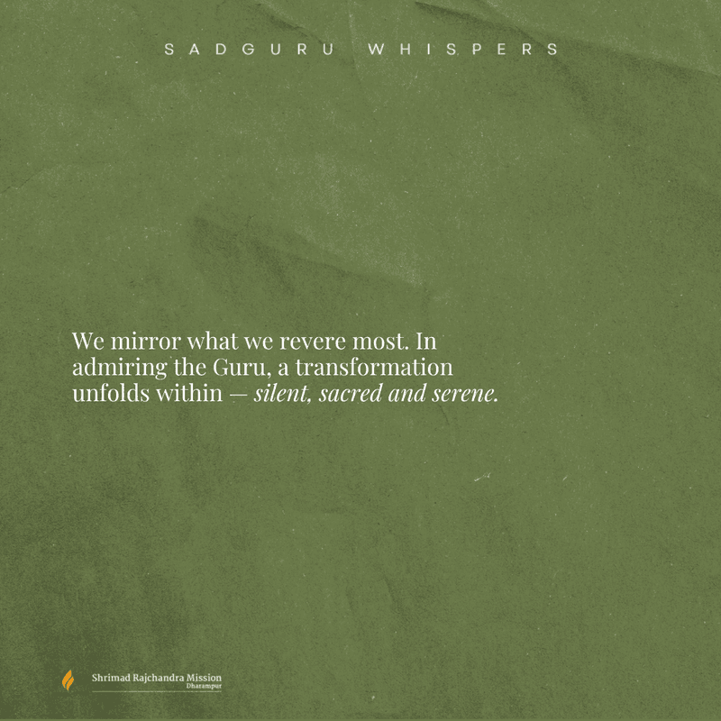 We mirror what we revere most. In admiring the Guru, a transformation unfolds within — silent, sacred and serene.