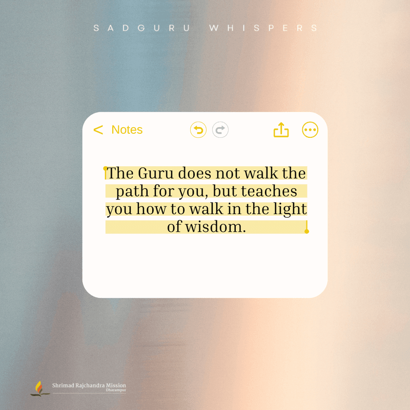 The Guru does not walk the path for you, but teaches you how to walk in the light of wisdom.