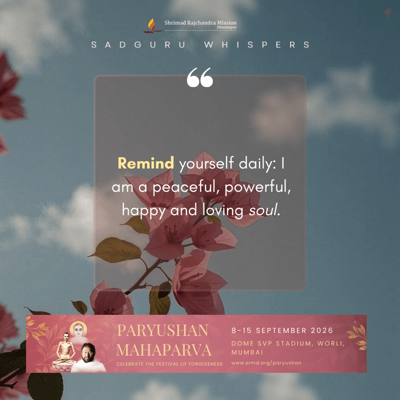 Remind yourself daily: I am a peaceful, powerful, happy and loving soul.