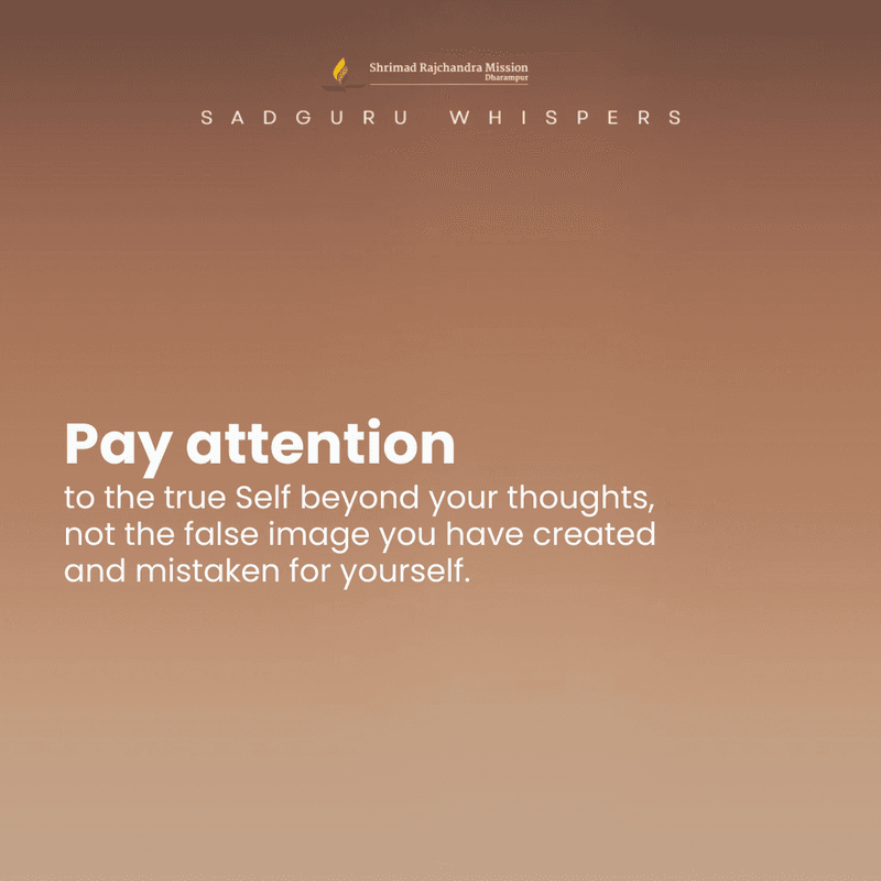 Pay attention to the true Self beyond your thoughts, not the false image you have created and mistaken for yourself.